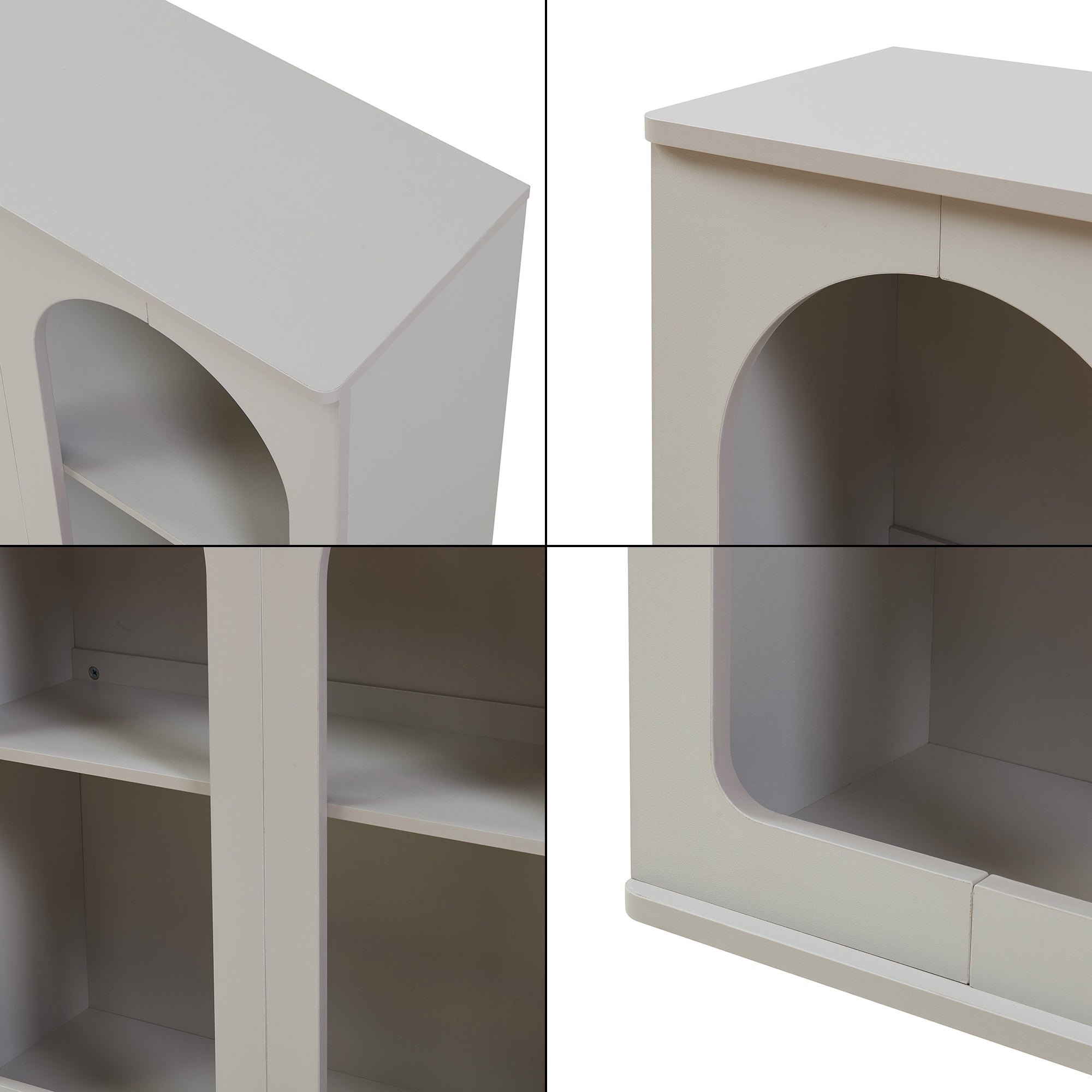 Credenza Trorhun Mobile Contenitore con Ripiano 80x30x80 cm - Grigio [en.casa]