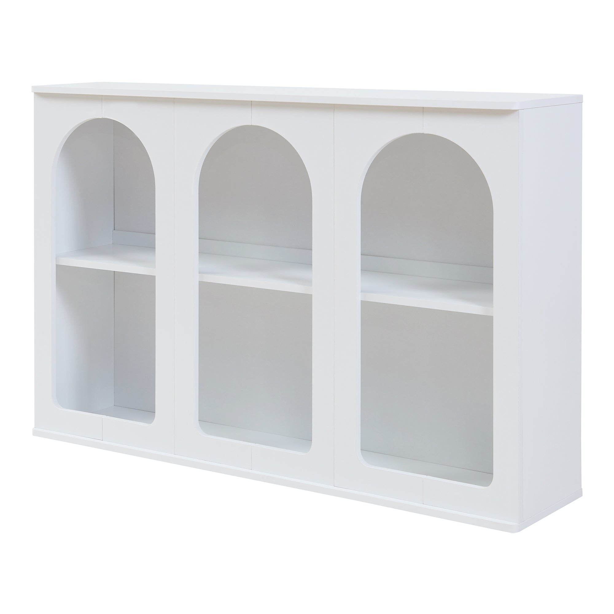 Credenza Trorhun Mobile Contenitore con Ripiano 120x30x80 cm - Bianco [en.casa]