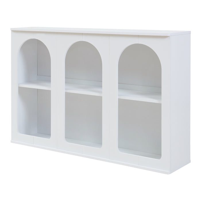 Credenza Trorhun Mobile Contenitore con Ripiano 120x30x80 cm - Bianco [en.casa]