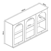 Credenza Trorhun Mobile Contenitore con Ripiano 120x30x80 cm - Bianco [en.casa]