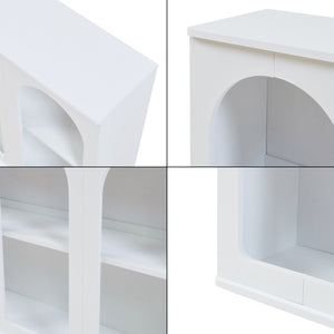 Credenza Trorhun Mobile Contenitore con Ripiano 120x30x80 cm - Bianco [en.casa]