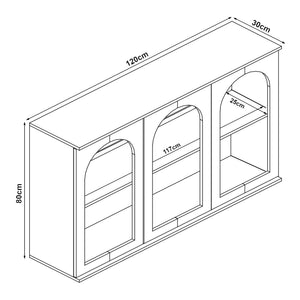 Credenza Trorhun Mobile Contenitore con Ripiano 120x30x80 cm - Grigio [en.casa]