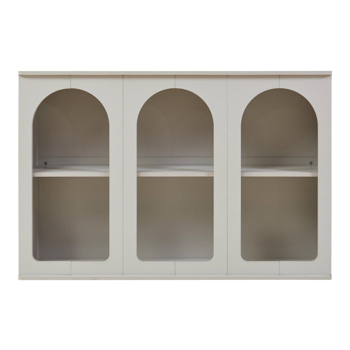 Credenza Trorhun Mobile Contenitore con Ripiano 120x30x80 cm - Grigio [en.casa]