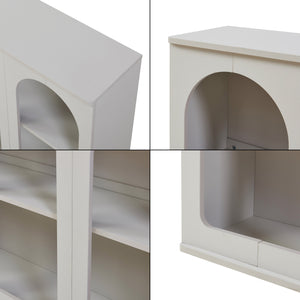 Credenza Trorhun Mobile Contenitore con Ripiano 120x30x80 cm - Grigio [en.casa]