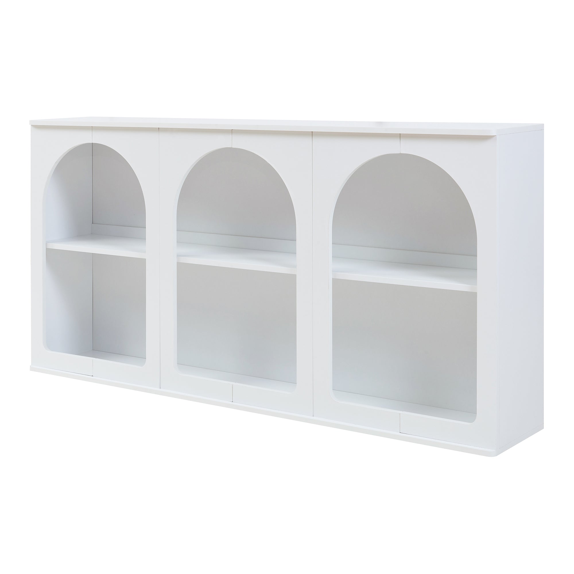 Credenza Trorhun Mobile Contenitore con Ripiano 160x30x80 cm - Bianco [en.casa]