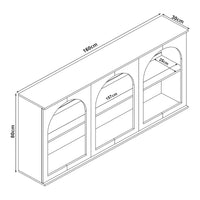 Credenza Trorhun Mobile Contenitore con Ripiano 160x30x80 cm - Bianco [en.casa]