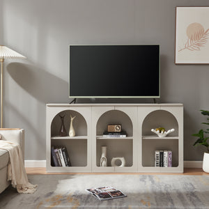 Credenza Trorhun Mobile Contenitore con Ripiano 160x30x80 cm - Grigio [en.casa]