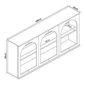 Credenza Trorhun Mobile Contenitore con Ripiano 160x30x80 cm - Grigio [en.casa]