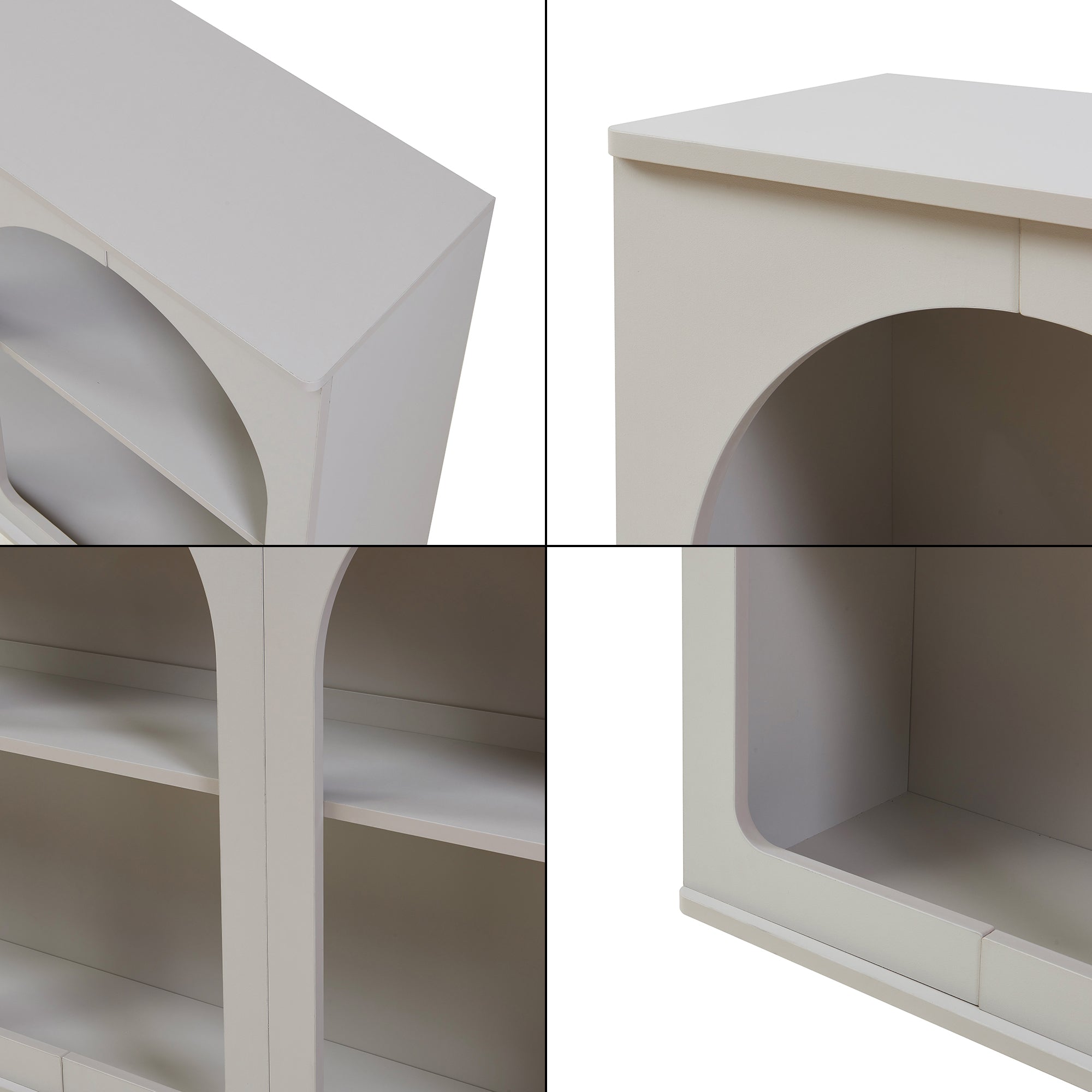 Credenza Trorhun Mobile Contenitore con Ripiano 160x30x80 cm - Grigio [en.casa]