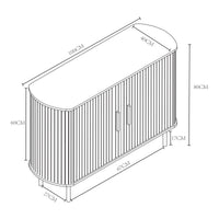 Comò Tvedestrand con 2 Ante Scorrevoli in Bambù - Nero / Naturale [en.casa]