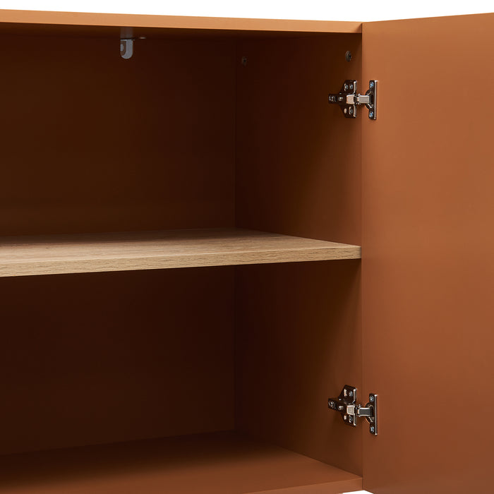 Credenza Bassa Starvili con 3 Ante Madia Moderna 75x115x38 cm color Ruggine [en.casa]