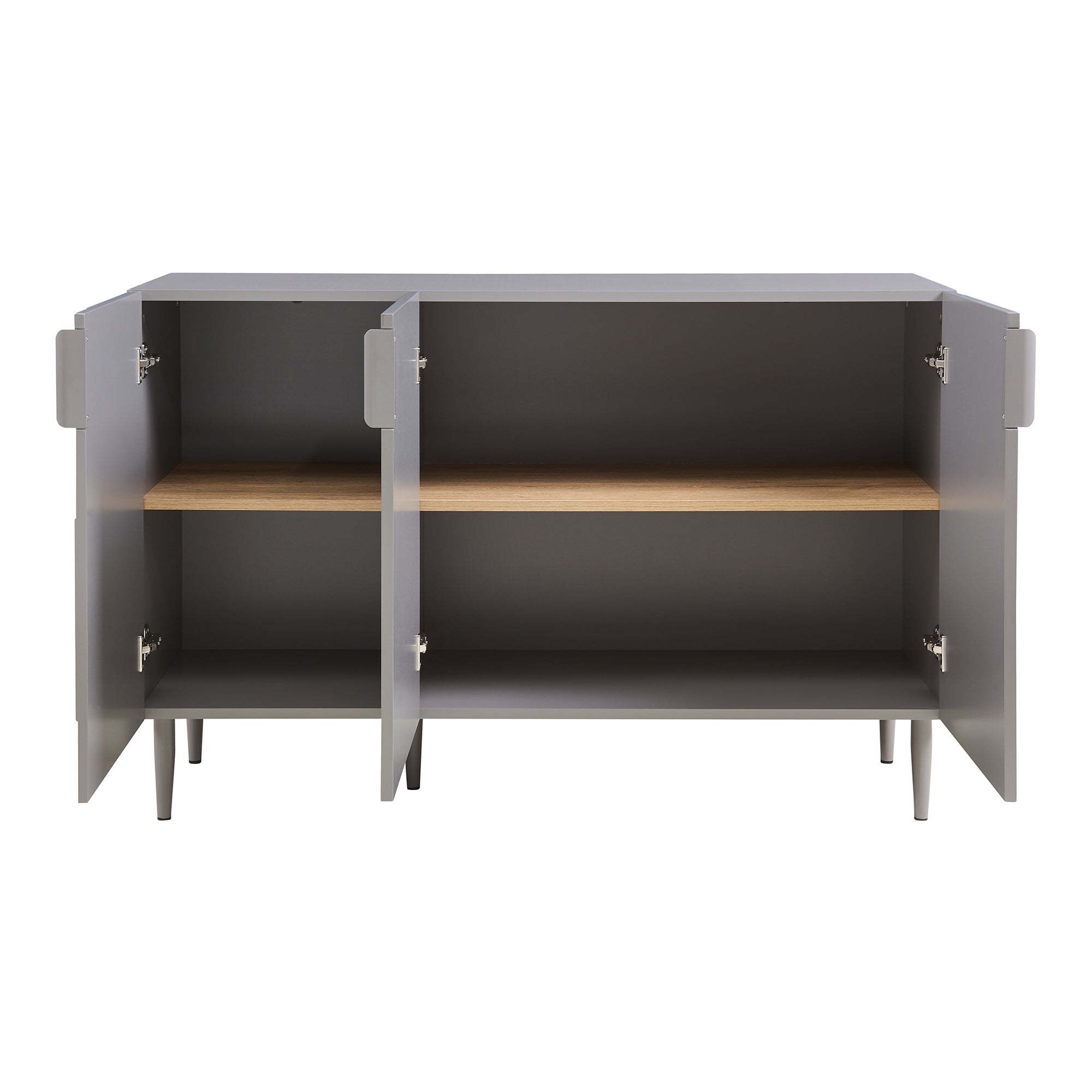 Credenza Bassa Starvili con 3 Ante Madia Moderna 75x115x38 cm Grigio [en.casa]