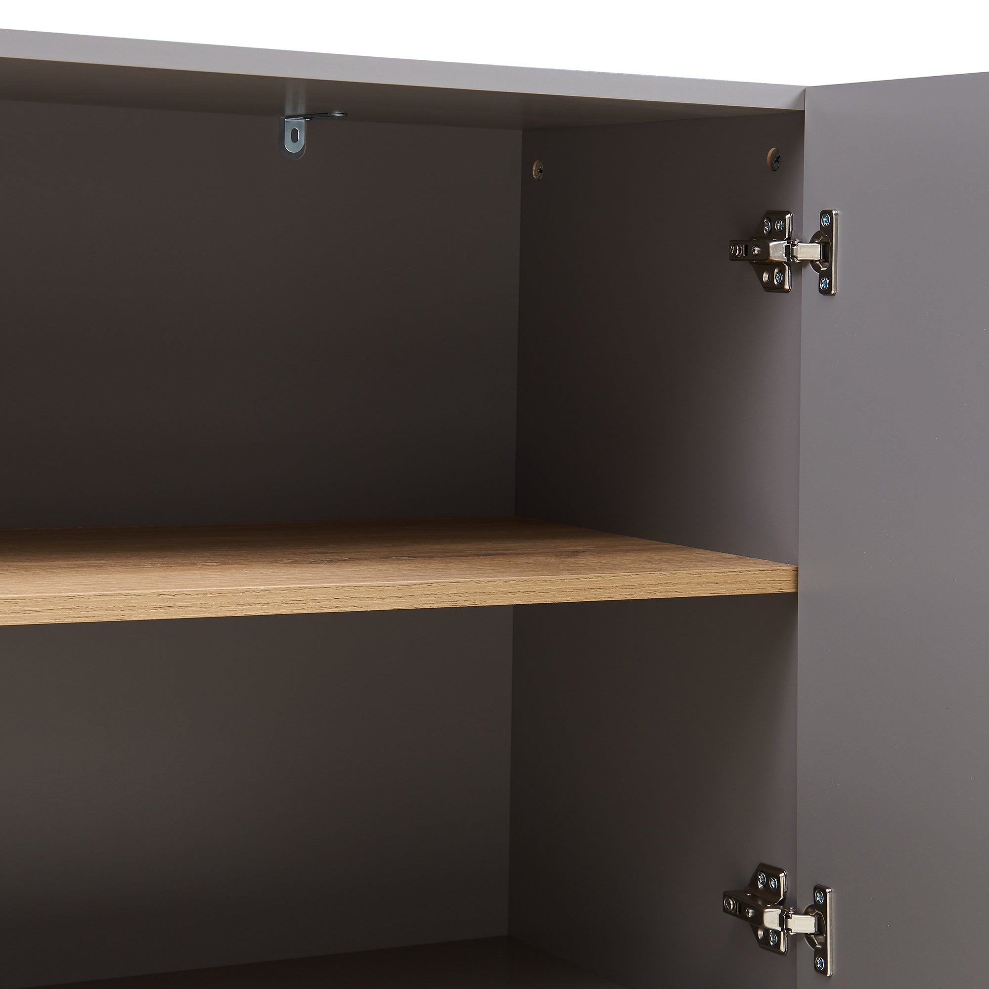 Credenza Bassa Starvili con 3 Ante Madia Moderna 75x115x38 cm Grigio [en.casa]