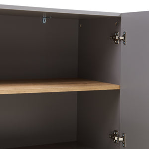 Credenza Bassa Starvili con 3 Ante Madia Moderna 75x115x38 cm Grigio [en.casa]