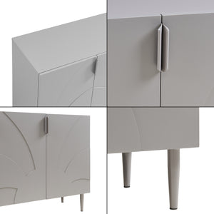 Credenza Bassa Starvili con 3 Ante Madia Moderna 75x115x38 cm Grigio [en.casa]