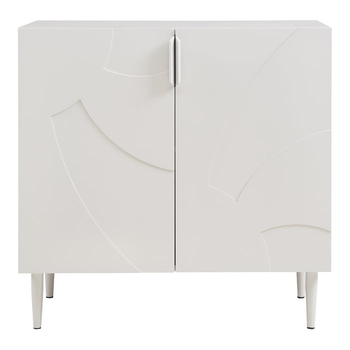 Credenza Bassa Starvili con 2 Ante Madia Moderna 75x76x38 cm Beige [en.casa]