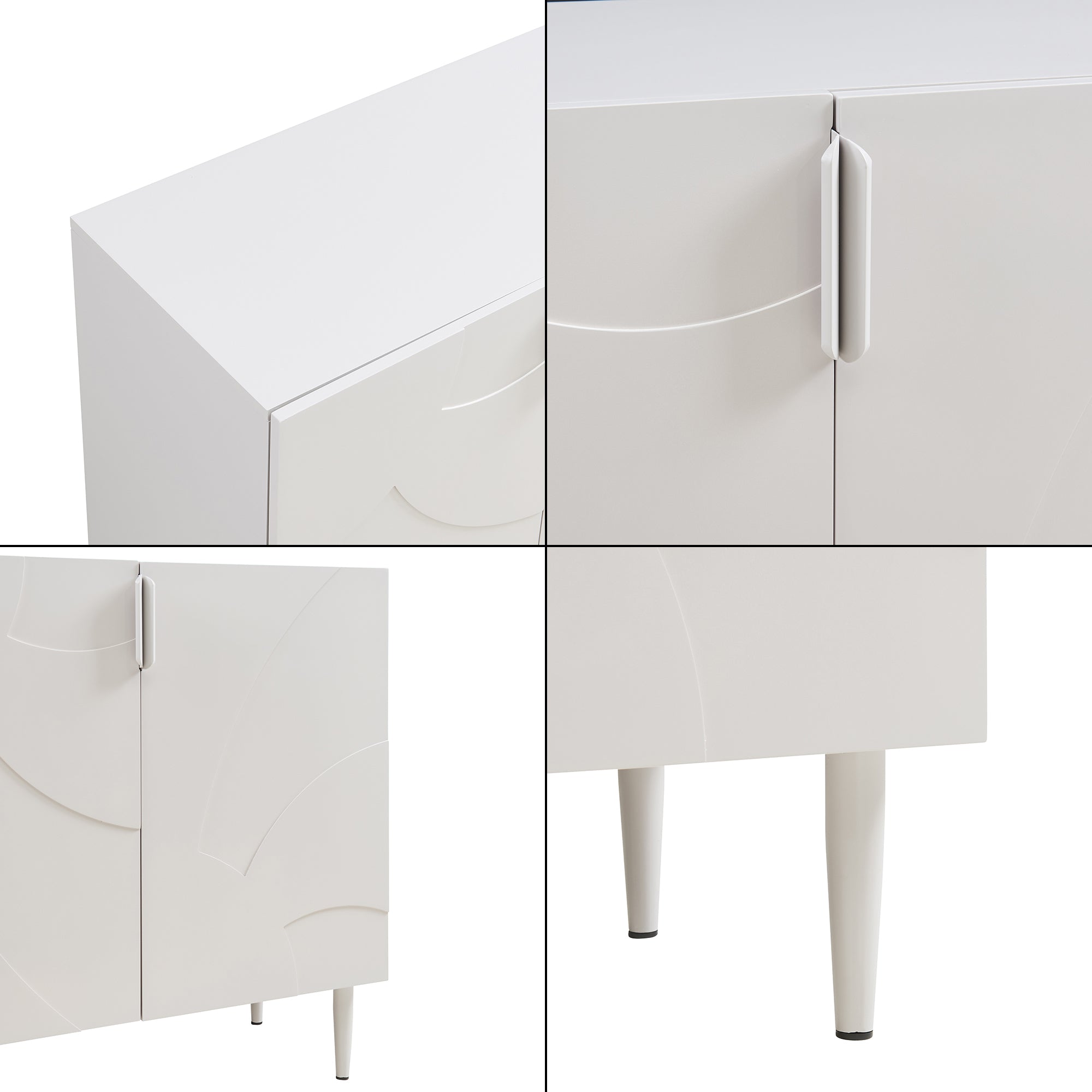 Credenza Bassa Starvili con 2 Ante Madia Moderna 75x76x38 cm Beige [en.casa]