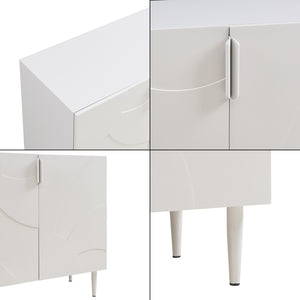 Credenza Bassa Starvili con 2 Ante Madia Moderna 75x76x38 cm Beige [en.casa]