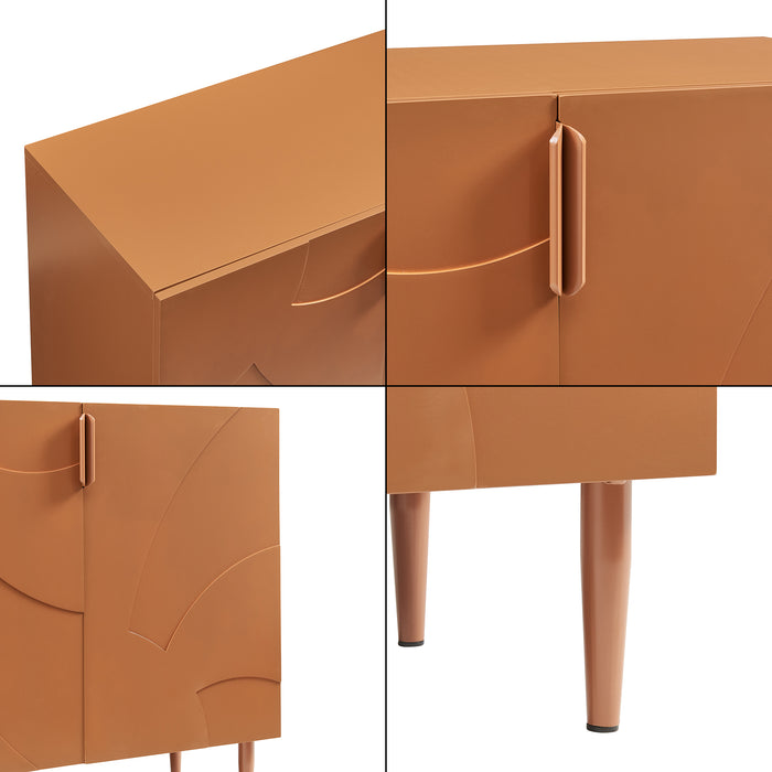 Credenza Bassa Starvili con 2 Ante Madia Moderna 75x76x38 cm color Ruggine [en.casa]