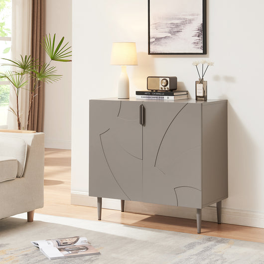 Credenza Bassa Starvili con 2 Ante Madia Moderna 75x76x38 cm Grigio [en.casa]