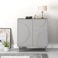 Credenza Holea Comò a 2 Ante 75 x 70 x 34 cm - Grigio [en.casa]