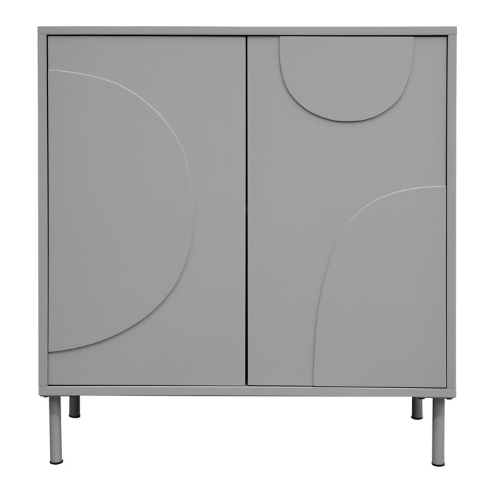 Credenza Holea Comò a 2 Ante 75 x 70 x 34 cm - Grigio [en.casa]