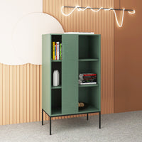 Libreria in Metallo Eidsvoll in Acciaio 135 x 75 x 45 cm Verde [en.casa]