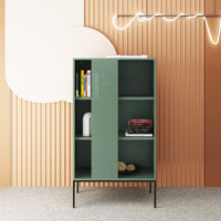 Libreria in Metallo Eidsvoll in Acciaio 135 x 75 x 45 cm Verde [en.casa]