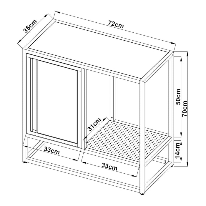 Credenza Burlöv in Acciaio Mobile Contenitore Basso 70x72x35 cm Grigio / Bianco [en.casa]