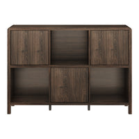 Credenza Bassa Lukkodso con 3 Ante e Scomparti Aperti 77x110x30 cm Effetto Noce [en.casa]