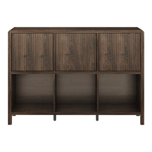 Credenza Bassa Lukkodso con 3 Ante e Scomparti Aperti 77x110x30 cm Effetto Noce [en.casa]