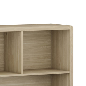 Credenza Bassa Lukkodso con 2 Ante e Scomparti Aperti 103x80x28 cm Effetto Rovere [en.casa]