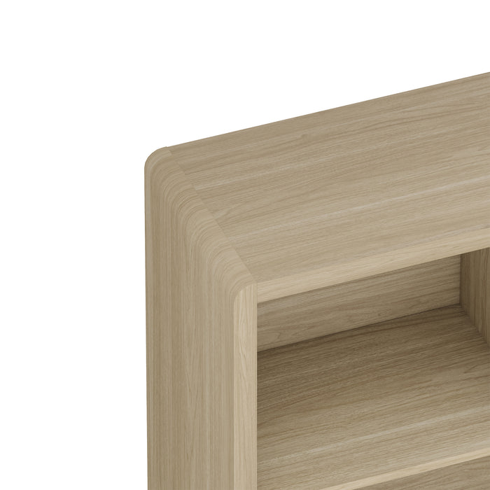 Credenza Bassa Lukkodso con 2 Ante e Scomparti Aperti 103x80x28 cm Effetto Rovere [en.casa]