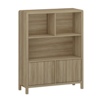 Credenza Bassa Lukkodso con 2 Ante e Scomparti Aperti 103x80x28 cm Effetto Rovere Rustico [en.casa]