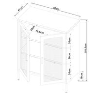 Credenza Falköping in Acciaio con 2 Ante Reticolate 101,5 x 80 x 40 cm Nero [en.casa]
