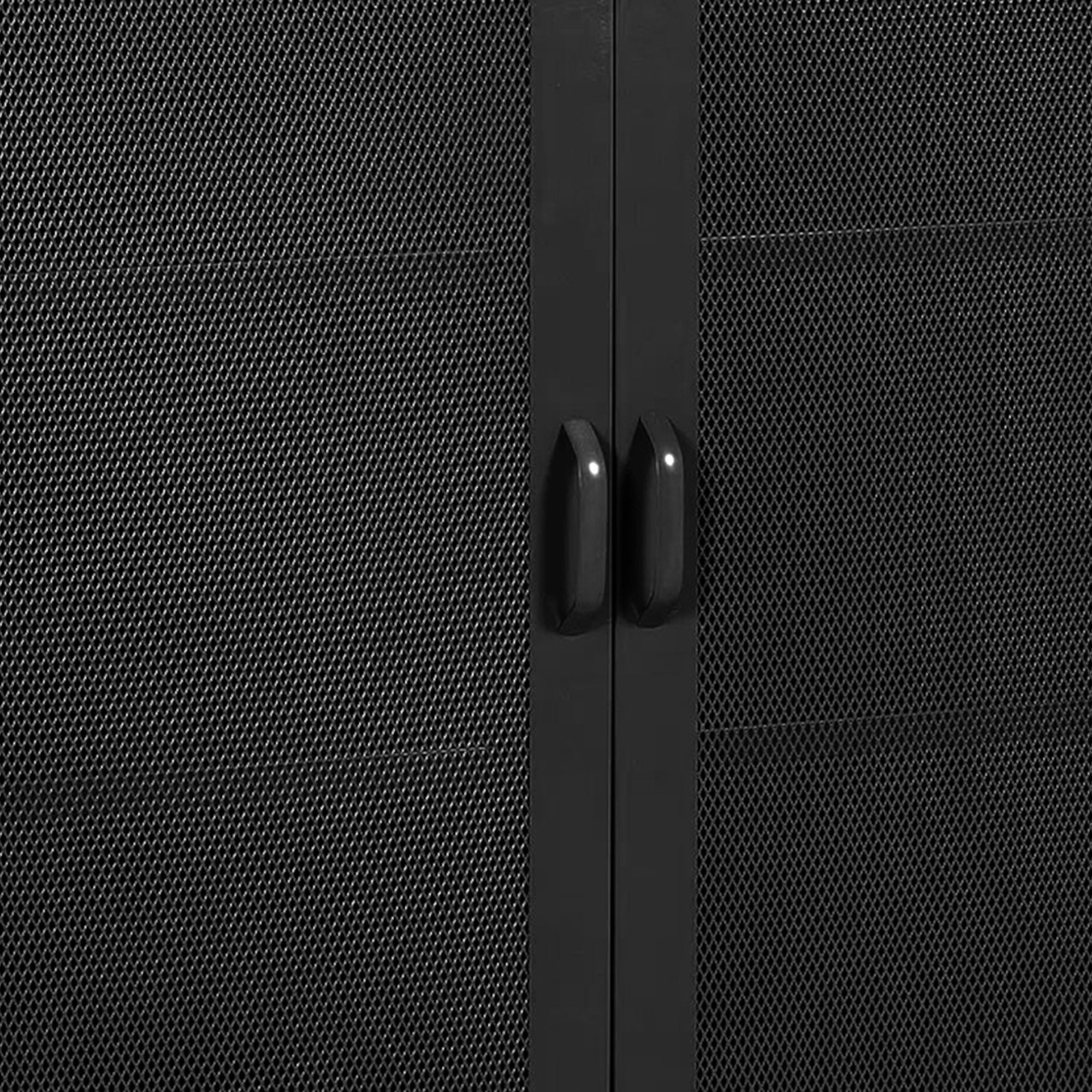 Credenza Falköping in Acciaio con 2 Ante Reticolate 101,5 x 80 x 40 cm Nero [en.casa]