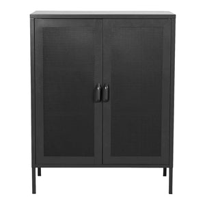 Credenza in metallo acciaio 102 x 80 x 40 cm nera 03_0006610