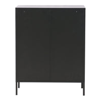 Credenza Falköping in Acciaio con 2 Ante Reticolate 101,5 x 80 x 40 cm Nero [en.casa]
