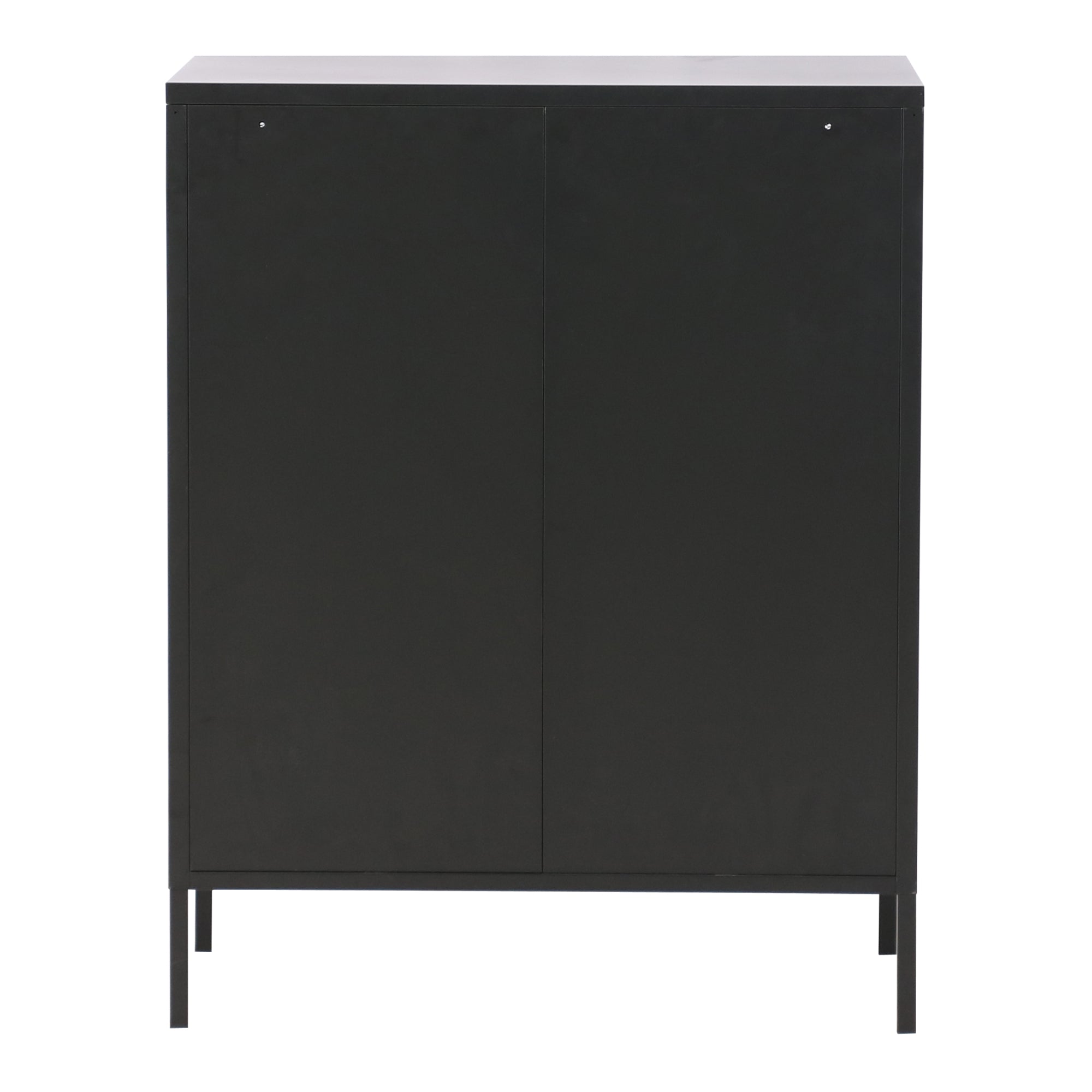 Credenza Falköping in Acciaio con 2 Ante Reticolate 101,5 x 80 x 40 cm Nero [en.casa]