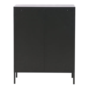 Credenza Falköping in Acciaio con 2 Ante Reticolate 101,5 x 80 x 40 cm Nero [en.casa]