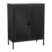 Credenza in metallo acciaio 102 x 80 x 40 cm nera 03_0006610