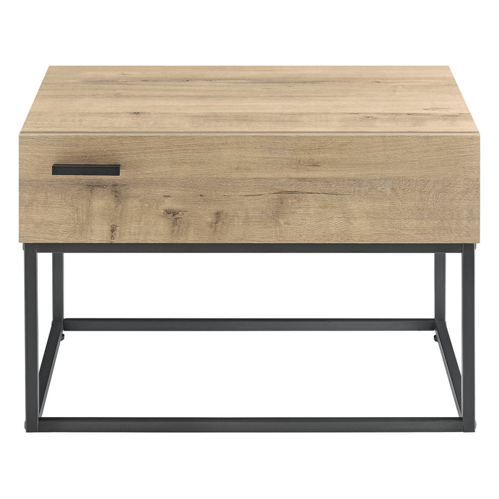 Set di 2 Comodini con Cassetto Hylte - Nero/Effetto Rovere [en.casa]