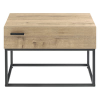 Comodino con Cassetto Hylte - Nero/Effetto Rovere [en.casa]