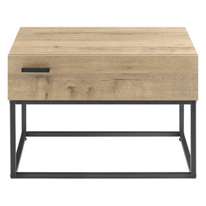 Comodino con Cassetto Hylte - Nero/Effetto Rovere [en.casa]