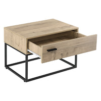 Set di 2 Comodini con Cassetto Hylte - Nero/Effetto Rovere [en.casa]