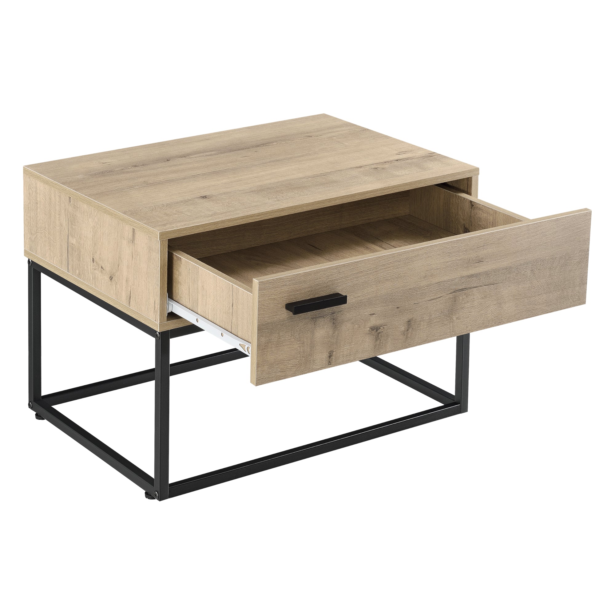 Set di 2 Comodini con Cassetto Hylte - Nero/Effetto Rovere [en.casa]