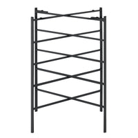 Tavolino di design vassoio estraibile mobile da soggiorno in metallo 52 cm nero 03_0006158