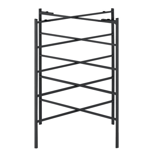 Tavolino di design vassoio estraibile mobile da soggiorno in metallo 52 cm nero 03_0006158