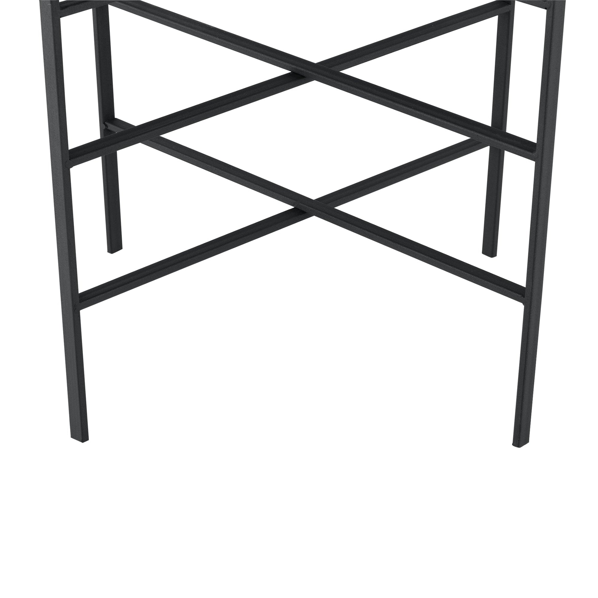 Tavolino di design vassoio estraibile mobile da soggiorno in metallo 52 cm nero 03_0006158