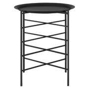 Tavolino di design vassoio estraibile mobile da soggiorno in metallo 52 cm nero 03_0006158